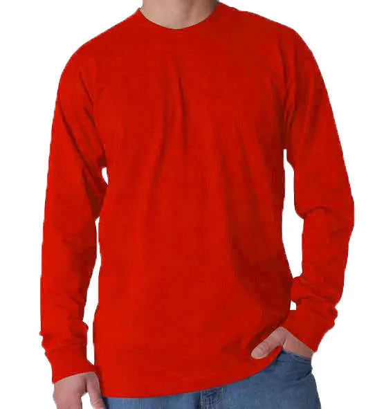 Long Sleeve Heavyweight 100% Cotton T-Shirt - Made in USA Bayside
